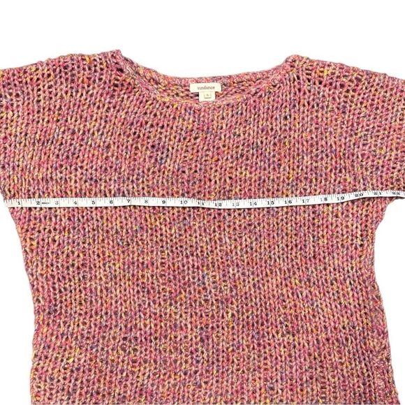 Sundance Pastel Chunky Crochet Knit Silk Blend Top Size Small - Picture 6 of 8